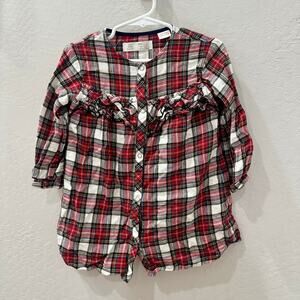 Zara Christmas Plaid Ruffle Tunic